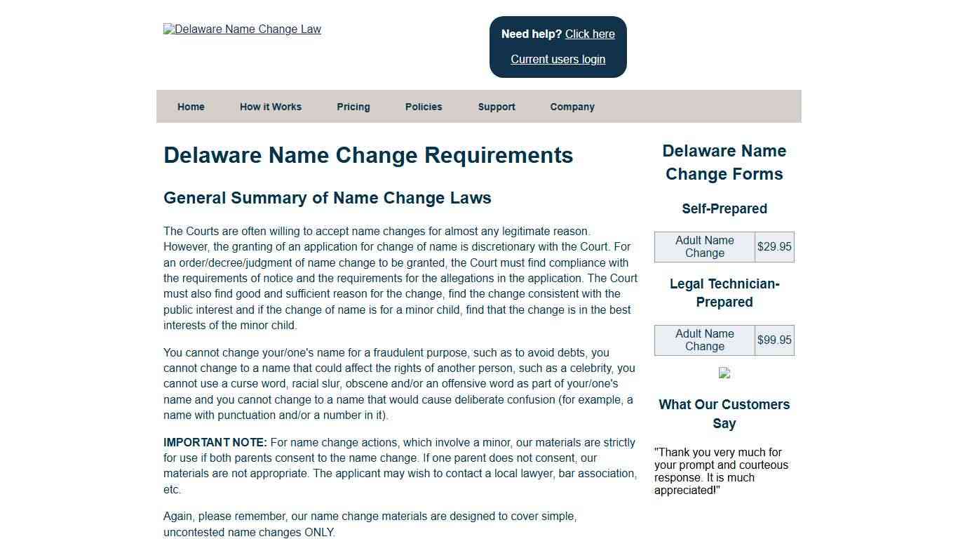 Delaware Name Change Requirements
