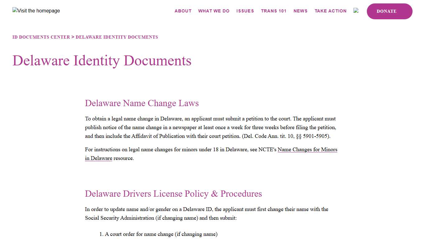 Delaware Identity Documents A4TE